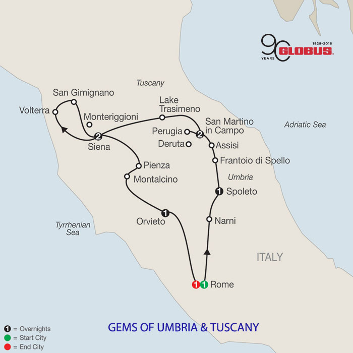 Gems of Umbria and Tuscany 2016 2017 by Globus Tours Italy Tours